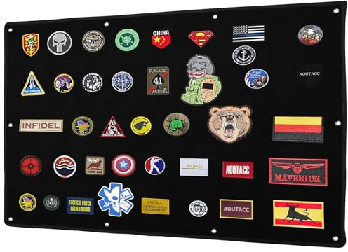 Panel Táctico para Parches Expositor de Parches 108 x 70 cm Panel Organizador Tactico Parches de Tácticos para Pared con Ojales para la Suspensión de Parches