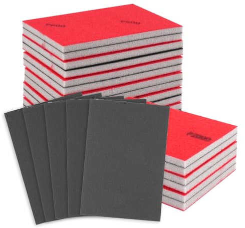 Schleifschwamm Holz, 24 Stück Schleifschwämme Set 180-4000 Körnung, Weiche & Flexibler Nass-Trocken Schleifpad,Schleifpapier für Trockenbau Holz Möbel Metall Polieren Farbe