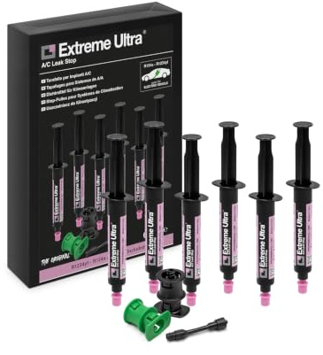 ERRECOM Extreme Ultra - 6 x 6 ml, Stop-Fuites pour Systèmes de Climatisation de Véhicules, contient adaptateurs pour R134a et R1234yf