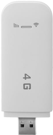 Enrutador de Hotpot Móvil 4G LTE WiFi, 10 Usuarios de Punto de Acceso WiFi Portátil, WPA WPA2 WiFi Cifrado 4G LTE USB Dongle con Ranura de Tarjeta SIM, para PC de Teléfono (White)