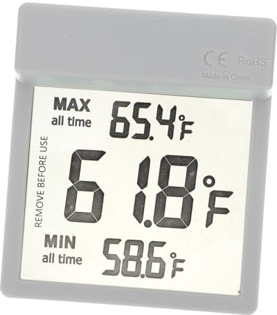 ifundom 1 Set Transparent LCD Fish Tank Thermometer External Wire Water Temperature Gauge with Detachable Adhesive Design Celsius Fahrenheit Switching for Aquariums and Reptile Tanks