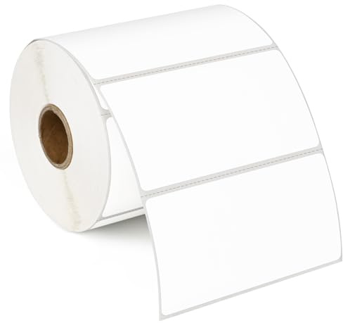 L LIKED 4 x 2 Blank Removable Labels with No Residue, Water and Oil Resistant, Use for Both Home and Office (1 Roll, 750 Labels)