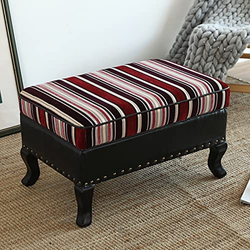 Träbänk For Entrén Med Sammetssits, Modern Accentfotpall For Sovrum, Vardagsrum, Studentrum(H,31x18x16inch)