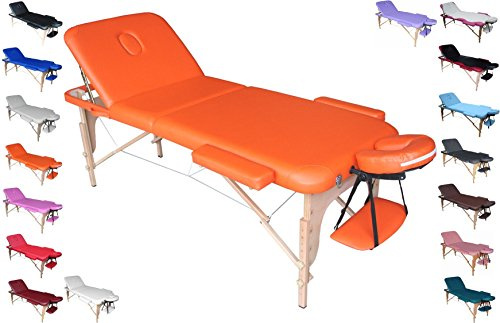 Polironeshop Venere lettino in legno pieghevole per massaggi estetista tattoo (Arancio)
