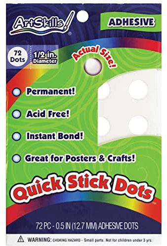 ArtSkills Quick Stick Dots, 1/2 Diameter, 72 Dots (PA-1278)