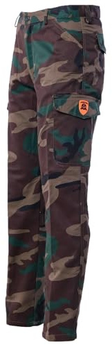 fratelliditalia.org Pantalone Uomo 6 Tasche Uso Sportivo Pesca Caccia Fodera di Flanella Verde Mimetico dalla 46 alla 60