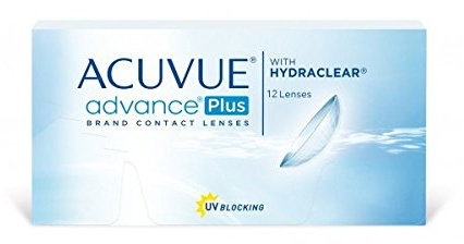 Acuvue Advance Plus - Lentes de contacto esféricas quincenales (R 8.7 / D 14 / -0.5 Diop), Pack de 12 uds., -0.5 dioptría