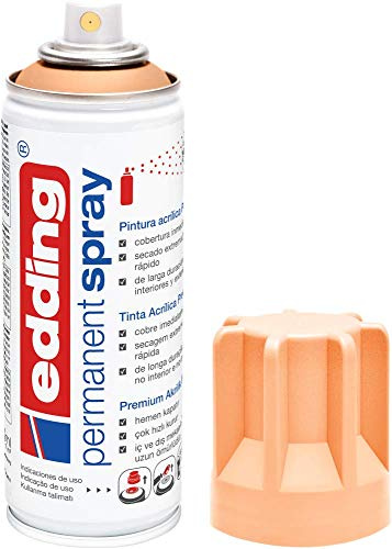 edding 5200 Spray Permanente, Pesca Opaco, 200 Ml, Vernice Acrilica Premium per Dipingere e Decorare Vetro, Metallo, Legno, Ceramica, Plastica, Tela, Smalto Acrilico, Vernice Spray