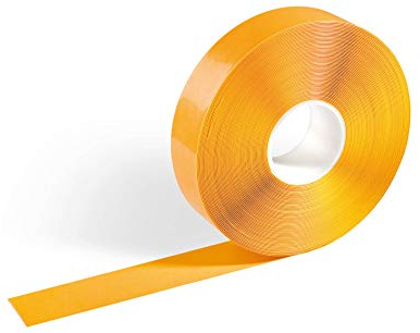 Durable Bodenmarkierungsband Duraline, selbstklebende und rutschhemmende Kennzeichnung, 50 mm x 0,5 mm x 30 m (B x H x L), RAL 1003 Signalgelb, 102104
