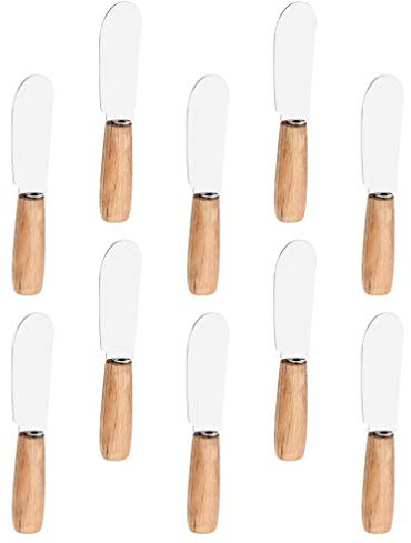 Cabilock Espátula de Inoxidable con Mango de Madera de Rascadores para Crema y Herramienta de Repostería Utensilio de Cocina