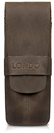 Londo Genuine Leather Pen and Pencil Case with Tuck in Flap, Stationery Bag - Two compartment
