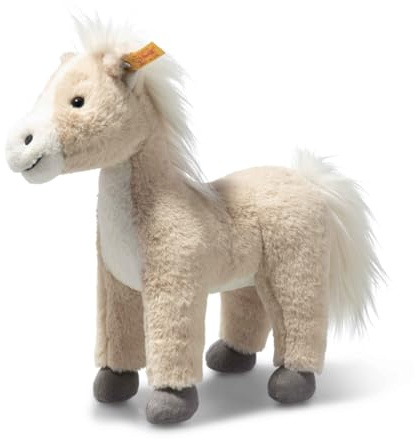 Steiff Kuscheltier Gola Pferd, Süßes Stofftier mit Kunststoffaugen, Kinder, Jungen & Mädchen, Friends, Plüschtier 27 cm, Beige, 074318