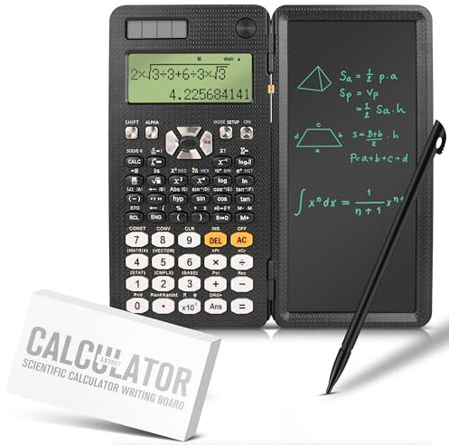 OfficeNest 417 Funktionen – 2025 Update – Wissenschaftlicher Taschenrechner mit LCD-Schreibpad & Stylus – Solar & Batterie – Nicht programmierbar – Für Schule, Abitur, Studium, Uni & Beruf
