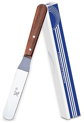 XE Spatola per Glassa per Torte – Spatola Angolata in Acciaio Inossidabile da 21 cm con Manico in Legno Antiscivolo, Spatola per Glassare Ideale per Pasticceria, Spatola Offset per Decorare Dessert