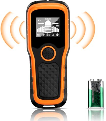 Ktilura Elektronischer Wandscanner Handheld 5 in 1 Draht Metall Wandscanner mit Farb-LCD-Display und Kalibrierungsalarm Wandsensor Strahlfinder zum Lokalisieren der Mitte und Kanten von Holzwänden