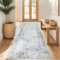 Capslpad Teppich Läufer Flur 80x300cm Grau Abstrakter Waschbar rutschfest Küchenläufer Teppich Modern Minimalistisch Kurzflor Kunstwolle Teppiche für Wohnzimmer Schlafzimmer
