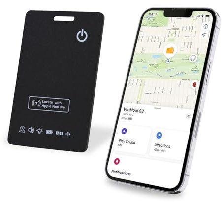 [Apple MFi Certified] LBPRT Airtag Card Rechargeable Wallet Tracker Thin 1.6mm 1 Pack, Smart Air Tag Work with Apple Find My (iOS Only, Android not Supported), Item Finder Locator for Luggage Suitcase
