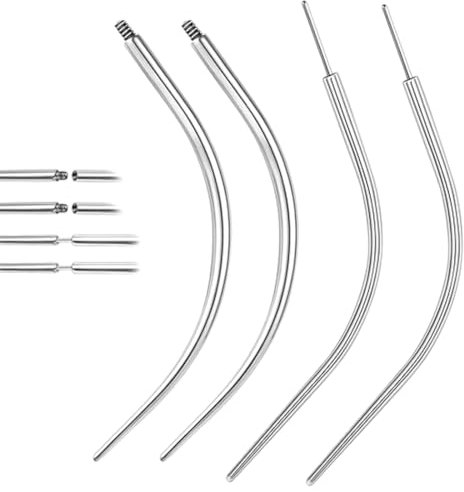 NOPKESV 4 Pcs Piercing Taper Insertion Chirurgenstahl für Ohr/Nase/Lippe/Bauch/Nippel/Zunge Piercing Tool Body Stretching Piercings Kit Assistant Tool(16G 18G)