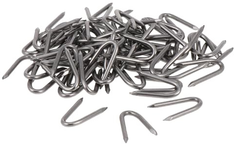 Alasum 70 Piezas Hierro para Fijación de Césped y Jardín Clavos U Galvanizados para Sujeción de Mallas y Plantas Unidades Resistentes para Exterior y Terraza