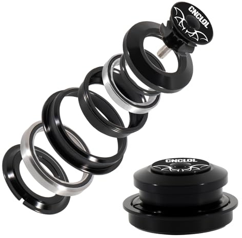 CNCLOL Dirección de Bicicleta 1 1/8, Juego de Dirección 34mm/44mm/41.8-52mm/44-55mm/44-56mm, Rodamiento Dirección MTB/BMX, Semi Integrada, con Rodamientos Sellados.