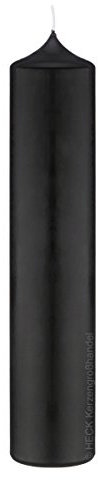 Altarkerzen Farbe Schwarz, Zylindrisch, Unparfümiert, 60mm x 300mm, Weihnachtliche Dekoration