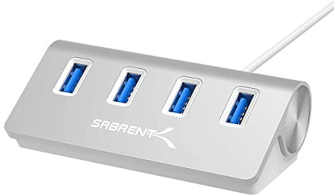 SABRENT Hub de 4 Puertos USB | USB 3.0 | Cable de 76cm | para iMac, MacBook, MacBook Pro, MacBook Air, Mac Mini, y PC [HB-MAC3]