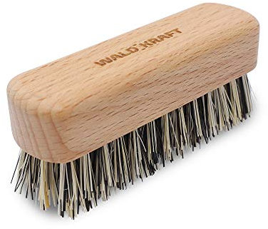 WALDKRAFT Bartbürste Black Forest | Handliche Bürste für die tägliche Bartpflege | Dichte vegane Fibre-Borsten | Gesichtsbürste Made in Germany (Buchenholz - Fibre)