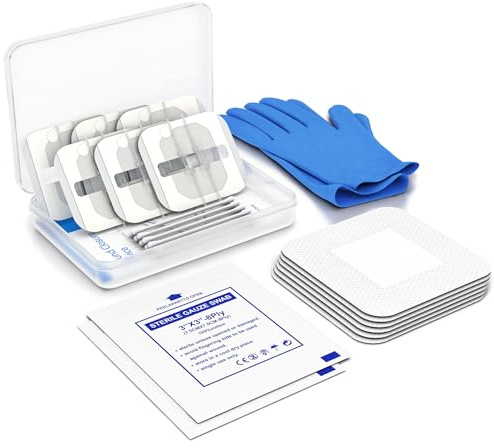 SEABIRD Wound Closure Device, Emergency Laceration Closures Kits 6Pcs, Bandages for Wound Care, Hospital Grade Rapid Skin Closure for Home Outdoor, Painless Wound Closure Strips Without Stitch, White