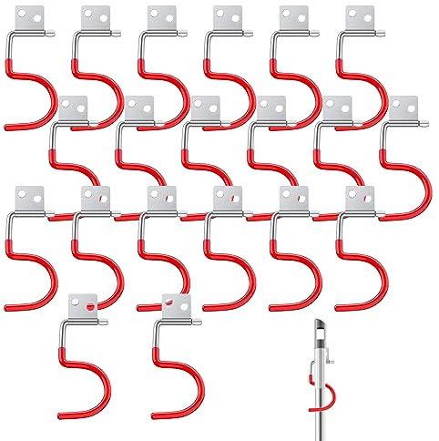 20pcs Gartengerätehalter, Haken Besenhalter Werkzeughalter Gerätehalter Wandhalterung Anti-Rutsch Gummierung für Besen Garten Garage Küche