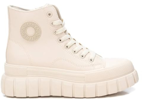 Refresh Damen-Sneaker mit Reißverschluss, Farbe: Weiß, Größe: 37, beige, 37 EU