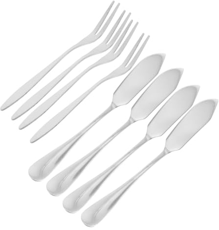 KICHOUSE Cuchillo Para Mantequilla y Tenedor De Fruta De Acero Inoxidable Para Untar Mantequilla y Servir Fruta La Mesa