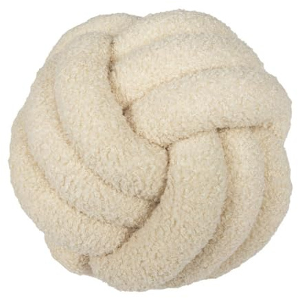 Fay Bless - Cuscino moderno a forma di nodo per la casa, morbido e rotondo, fatto a mano, per camera da letto, letto e soggiorno (Beige, 28CM)