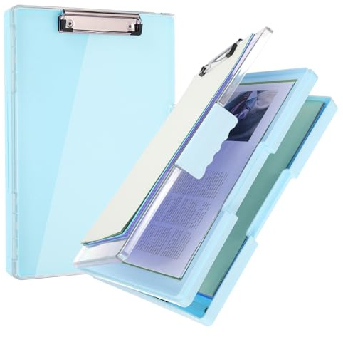PATIKIL Portaoggetti con Clip 8.5x11 con Portapenne A4 Cartella Blu Chiaro