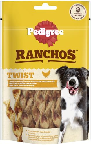 PEDIGREE RANCHOS Twists Hundesnacks Huhn, 6x60g - Kausnacks für Hunde, gesund und lecker