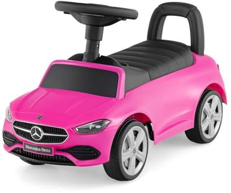 COSTWAY Porteur Enfant avec Volant & Klaxon & Son de Moteur, Voiture à Pousser Enfant avec Coffre à Jouets sous Siège, Dispositif Anti-basculement, Charge 25kg pour Enfants de 12-36 Mois (Rose)