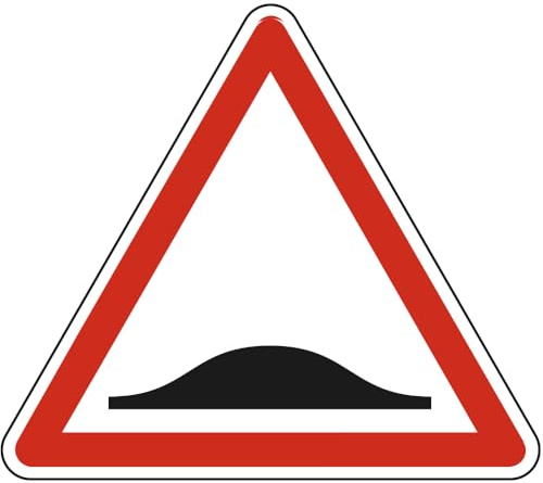 Signalétique.biz France - Signalétique.biz France Panneau Danger Ralentisseur de type dos-d'âne A2b 70 cm (700 mm) Signalisation Triangulaire Ecolign Panneau Sécurité Routière