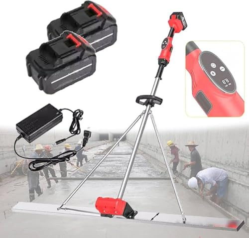 Outil vibrant pour chape de béton, règle de nivellement électrique sans fil avec grattoir pour un traitement efficace du béton, N (taille : 200 cm)