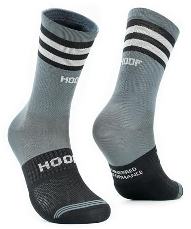 HOOF - Calzini Running Antivesciche - Calze Sportive Compressive e Traspiranti - Imbottitura Metatarso - Tecnologia Vaporfeel - Unisex - Elite Pro All Black - Size 44-47