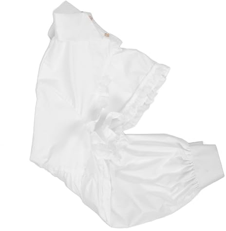 DOITOOL Col Amovible Blanc avec Manches Longues pour Femme Faux Col de Chemise en Tissu Respirant Demi-Col Détachable Élégant Accessoire Mode Polyvalent pour Cérémonie et Tenue
