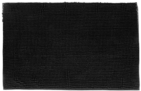 5 five simply smart JJA Tapis de Bain Chenille - Noir - Accessoire Salle de Bain