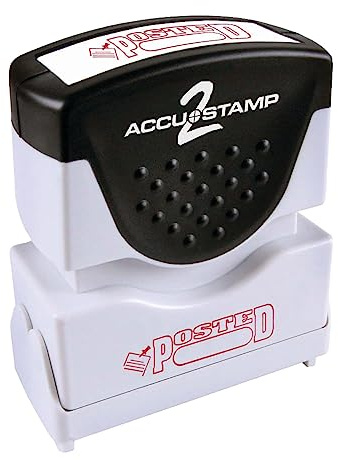Accu-Stamp2® Pre-Ink Message Stamp, Posted, Red