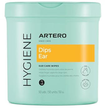 Artero Ear Dips. Dedales Limpiadores de Oído para Perros y Gatos - Higiene Fácil y Segura, Previene Infecciones y Malos Olores - Pack Portátil Ideal para Mascotas. 50 unidades.