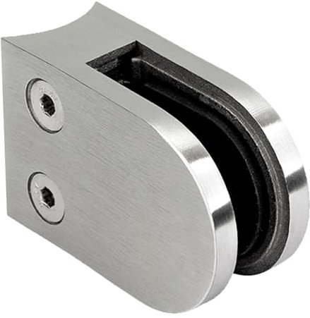 PRIOstahl Glashalter 1 Stück Glasklemmen Klemmhalter Glasplattenhalter 63 x 45 x 30 mm mit Sicherungsstift Anschluss: 42,4 mm für Glas 8,76 mm Geländer Balkon aus Edelstahl V2A