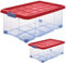 ARTECSIS 2 Aufbewahrungsboxen aus Plastik mit Deckel 60x40x25 cm Eurobox Drehstapelbox stapelbar nestbar 45L