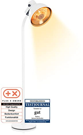 Hoberg Estufa de infrarrojos con elemento calefactor de carbono de 2000 W, foco eléctrico para terraza con 3 niveles de calor y mando a distancia, calentamiento rápido y calor específico, para