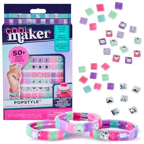 Cool MAKER PopStyle Armband Studio Nachfüllset - zur Verwendung mit dem PopStyle Armband Studio (separat erhältlich), über 50 Steinchen in 4 Farben, Material für 3 Armbänder, für Kinder ab 7 Jahren