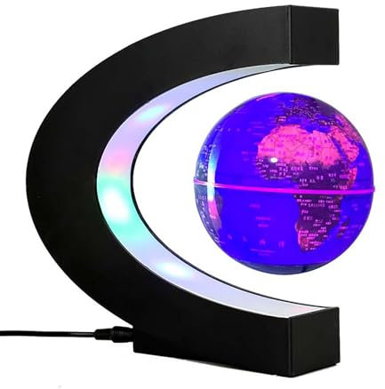GCZQYAM Magnetic Levitation Floating Globe Anti Gravity Rotating World Map with LED Multi-Color Changing，for Home Decor,Office Desktop