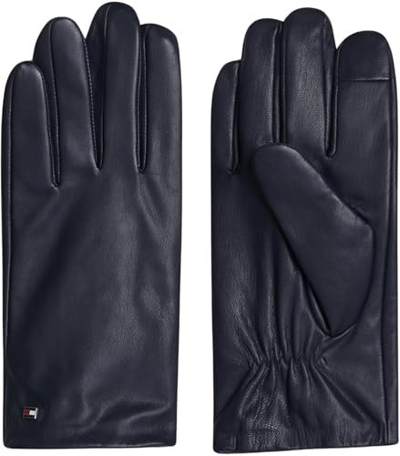 Tommy Hilfiger Herren Handschuhe Essential Flag aus Leder, Blau (Space Blue), L-XL