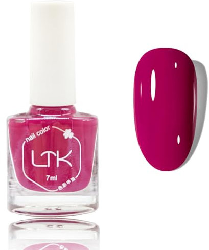 Hot Pink Nail Polish - Rose Red Nail Vanish - Long Lasting Nail Varnish Quick Dry Nail Polish for DIY Nail Art - Summer Coloured Chip Resistant Silky Smooth Nail Varnish No Need UV Gifts for Women