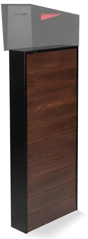Ilyapa Modern Mailbox Post for Outside - 41x18x5 Metal Stand - Wood
